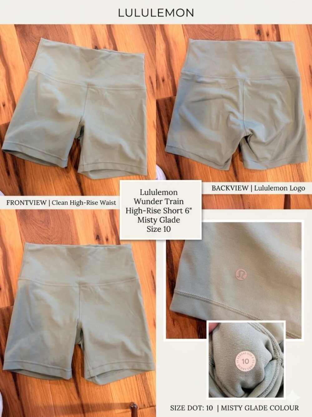 Lululemon Wunder Train High-Rise Short 6" Misty Glade Size 10